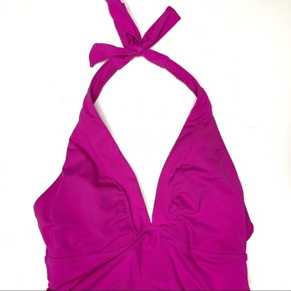 Athleta Shirrendipity Halter Tankini Swim Top Magenta S - Picture 3 of 8